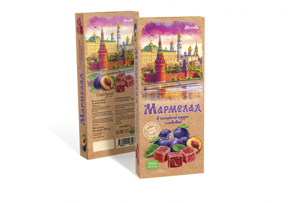 Сладарт Мармелад Сливовый МОСКВА в сахарной пудре (642), 200г   в Бузулуке
