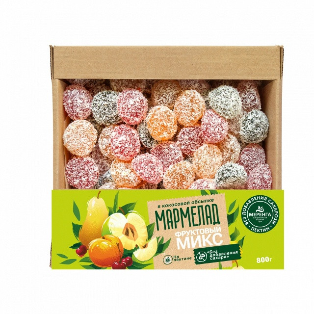  Меренга Мармелад в кокосовой обсыпке Фруктовый микс , 800г     в Бузулуке
