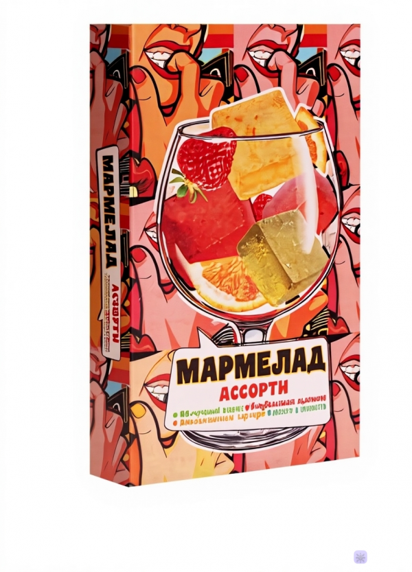 №2 Мармелад АлкоАссорти(яблочный виски, клубничный просекко, апельсиновый вермут, лайм текила) 110г в Бузулуке