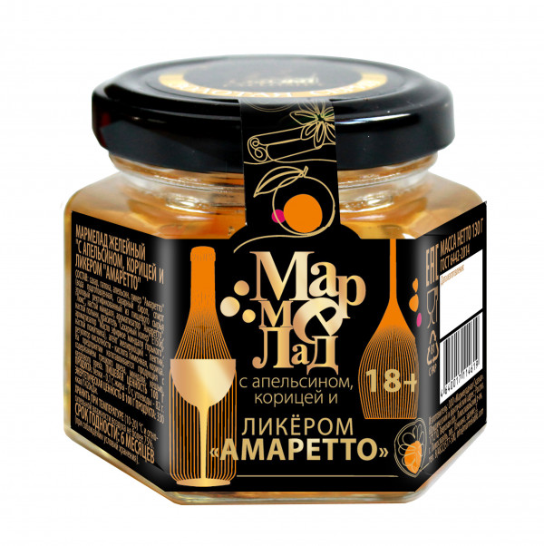 №2 Мармелад в банке "С апельсином, корицей и ликером "Амаретто" 130г (18+) в Бузулуке